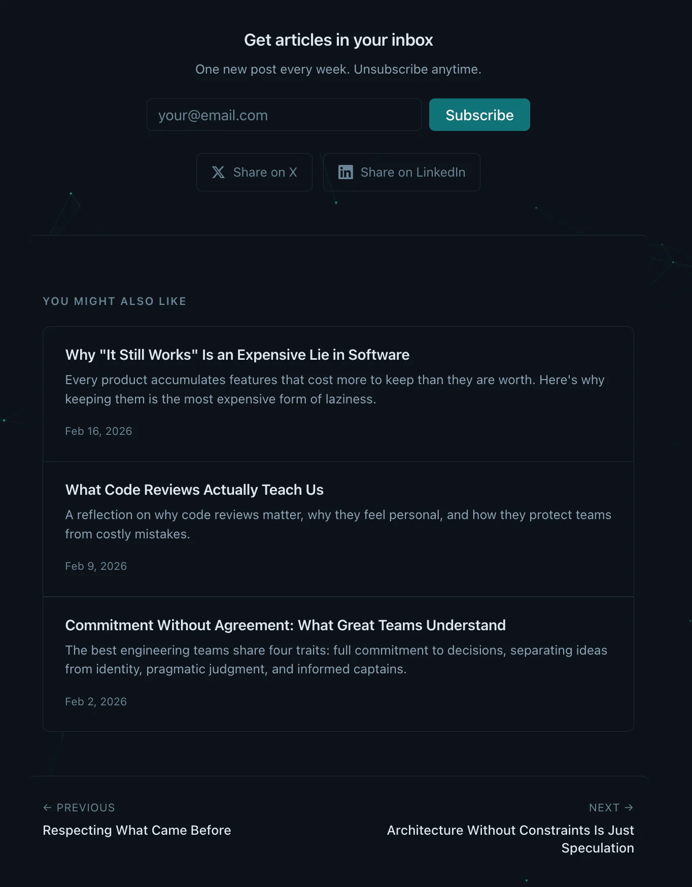 Blog page CTA and recommendations after the rebuild
