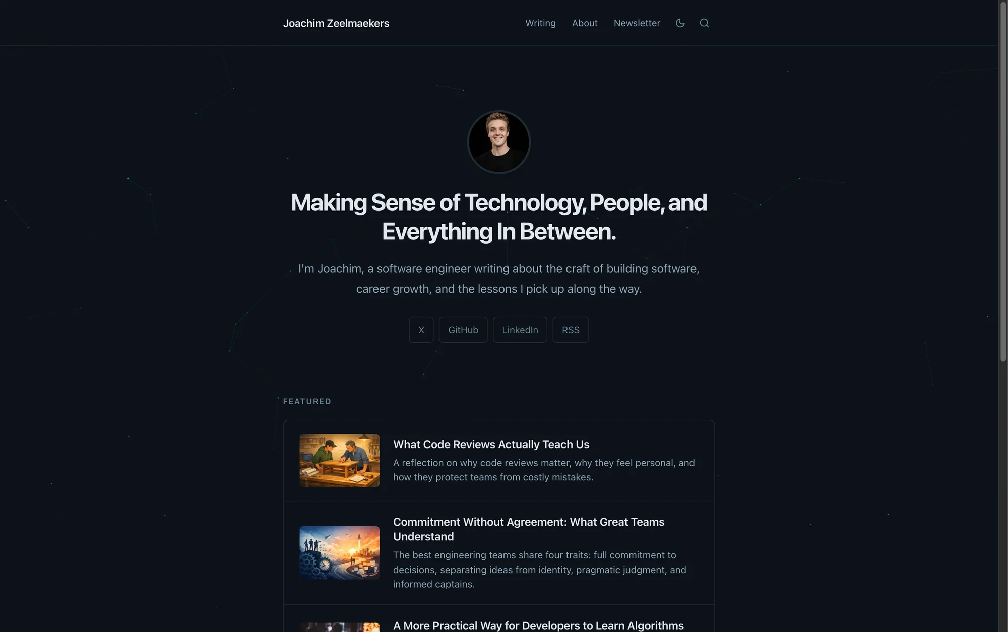 Homepage after the rebuild